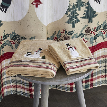 SKL Home - Cortina de Ducha rústica de muñeco de Nieve para Navidad, Invierno, Regalo, Multicolor