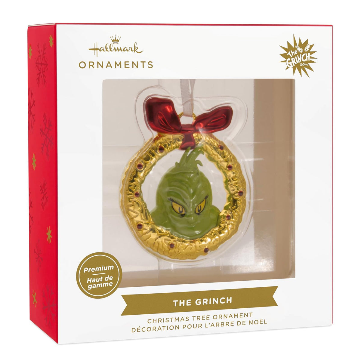 Hallmark Dr. Seuss's How The Grinch robó la Navidad Grinch en Corona de Adorno de Navidad, Metal, Regalos para los fanáticos del Dr. Seuss