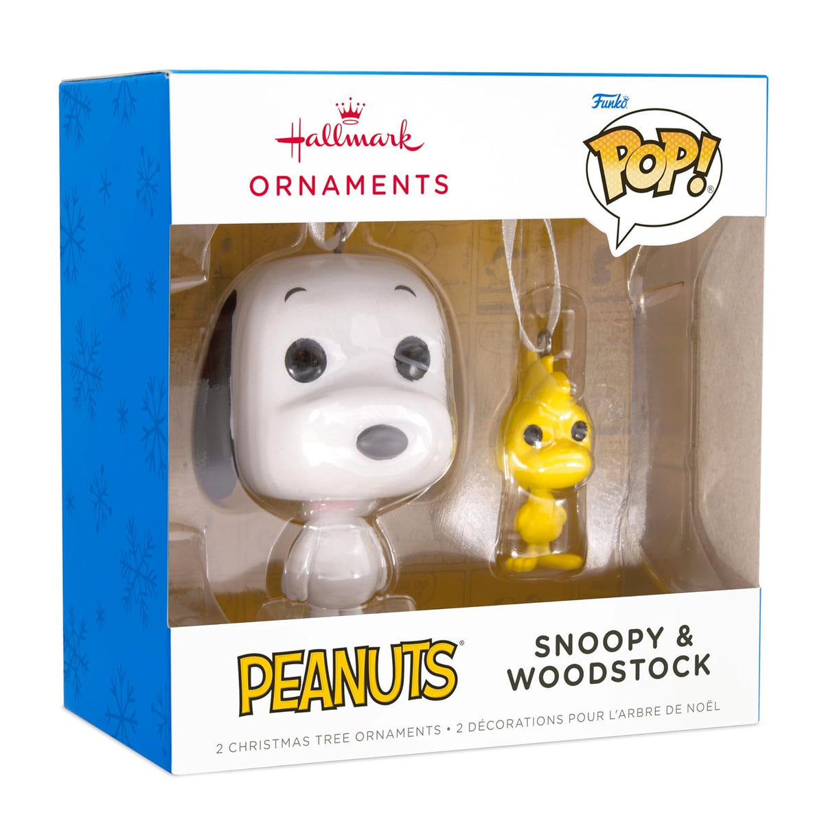 Hallmark Peanuts Snoopy y Woodstock Funko Pop Adornos de Navidad, Juego de 2, Regalos de Cultura Pop