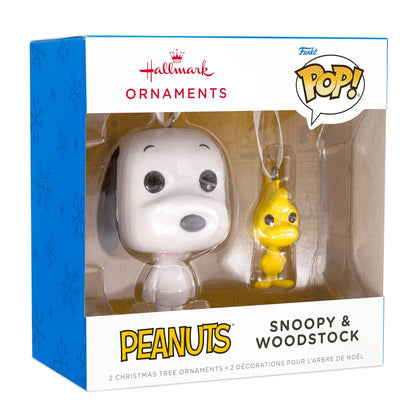 Hallmark Peanuts Snoopy y Woodstock Funko Pop Adornos de Navidad, Juego de 2, Regalos de Cultura Pop