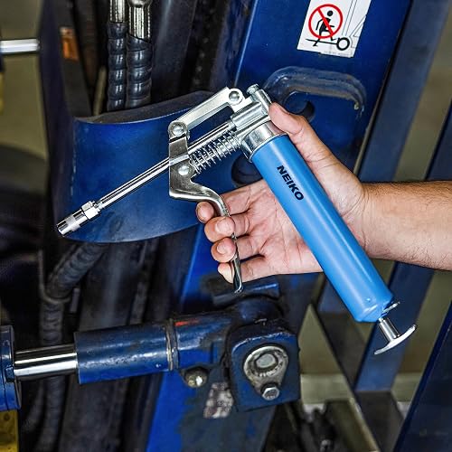 NEIKO 12012A - Kit de Pistola de engrasar pequeña, 4500 PSI, Mini Cartuchos de Grasa de 3 onzas para Pistola de engrasar, Pistola de engrasar con Ajuste Zerk, extensión Recta de 5.7 Pulgadas