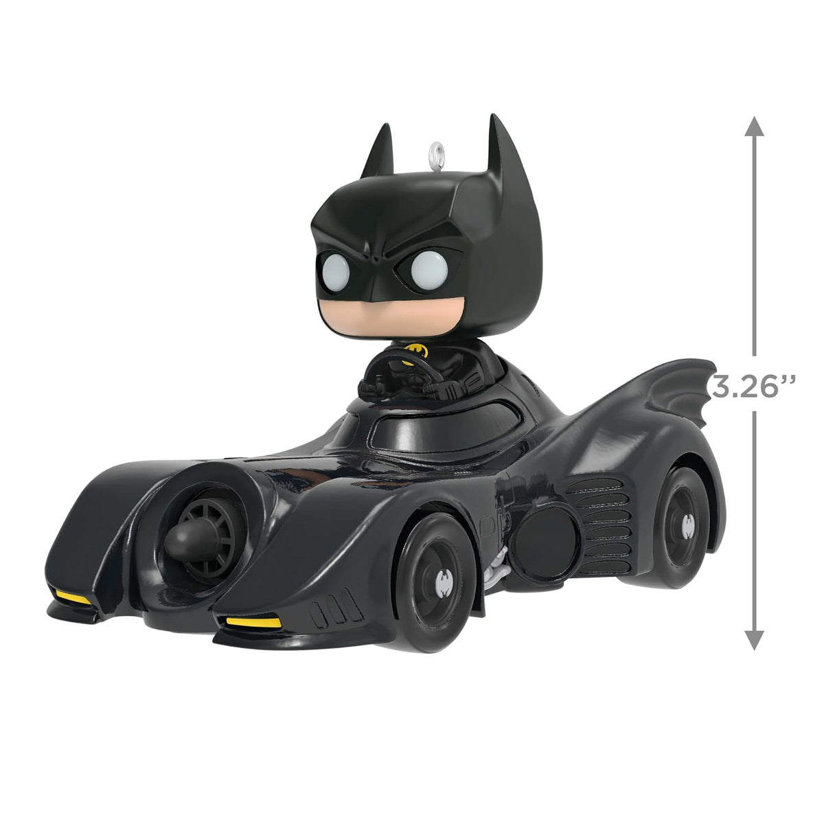 Hallmark - Adorno navideño de Recuerdo 2024, DC 1989 Batman in His Batmobile Funko Pop!, Regalos de superhéroe