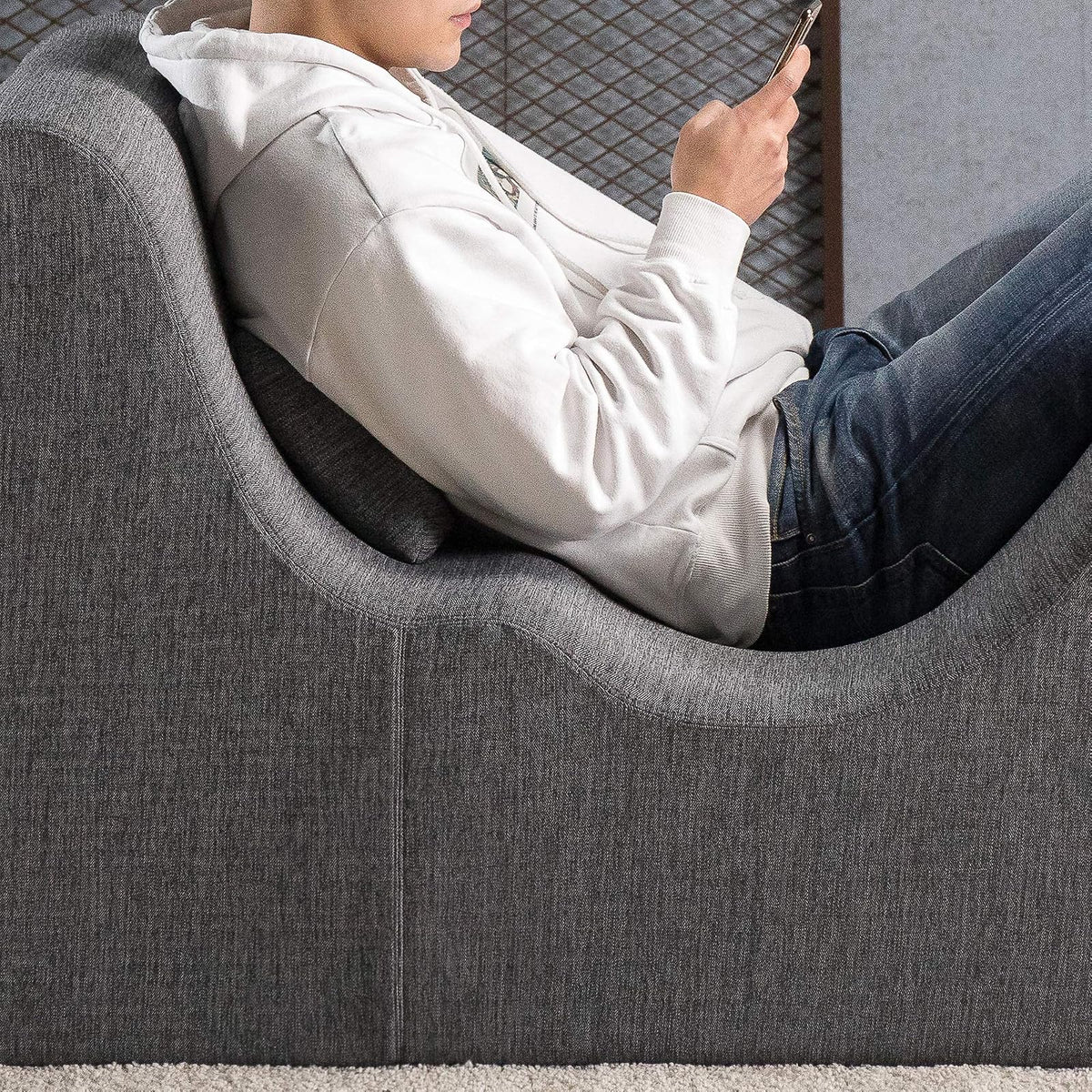 ZINUS Lotus - Tumbona de Gravedad Cero, reclinable de Espuma para Sala de Estar, posicionamiento ergonómico para una Mejor relajación, Almohada incluida, sin Montaje, Gris Oscuro