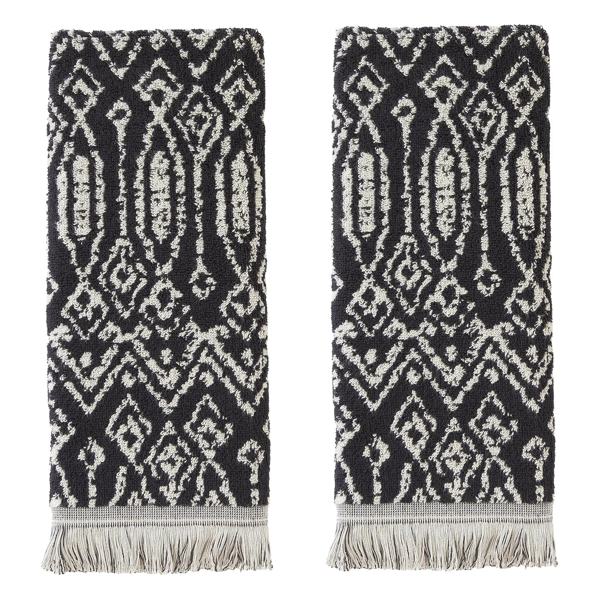 SKL Home Nador Toalla de Mano, 2 Unidades, Color Negro - Negro - 16x26