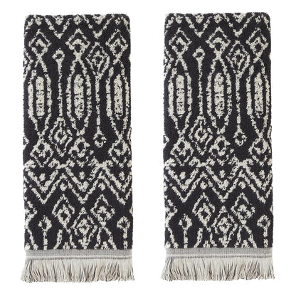 SKL Home Nador Toalla de Mano, 2 Unidades, Color Negro - Negro - 16x26