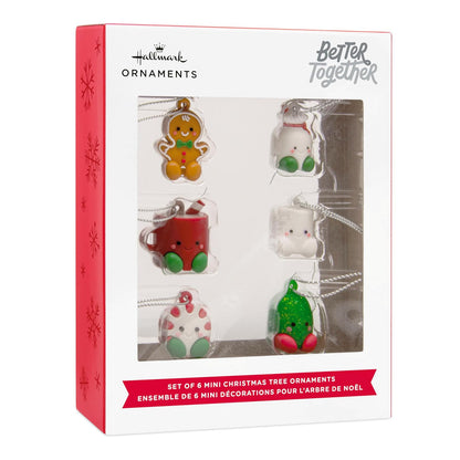 Hallmark Better Together - Mini Adornos de Navidad para día Festivo, irrompibles, Juego de 6, Regalos de Comida