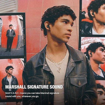 Marshall Motif II ANC Audífonos Inalámbricos Bluetooth - Negro | Auriculares Bluetooth con cancelación activa de ruido, 30 horas de reproducción - Negro