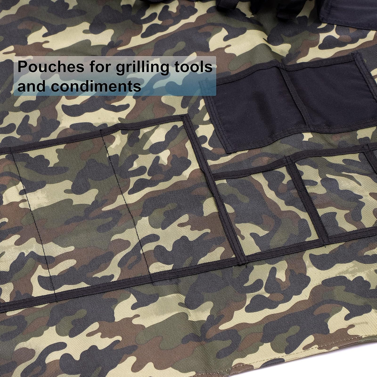 EZ Drinker Grill Master Grill Delantal y accesorio para parrilla, para bebidas y herramientas (camuflaje), Camouflaje, Talla única