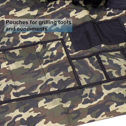 EZ Drinker Grill Master Grill Delantal y accesorio para parrilla, para bebidas y herramientas (camuflaje), Camouflaje, Talla única