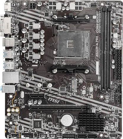 MSI - Tarjeta Madre -A520M-A PRO - MATX - Socket AM4 - Soporta memoria DDR4 hasta DDR4-4600 MHz (OC) MHz -HDMI - 2 DIMM, Memoria Máxima DDR4 (64 GB) - Para AMD