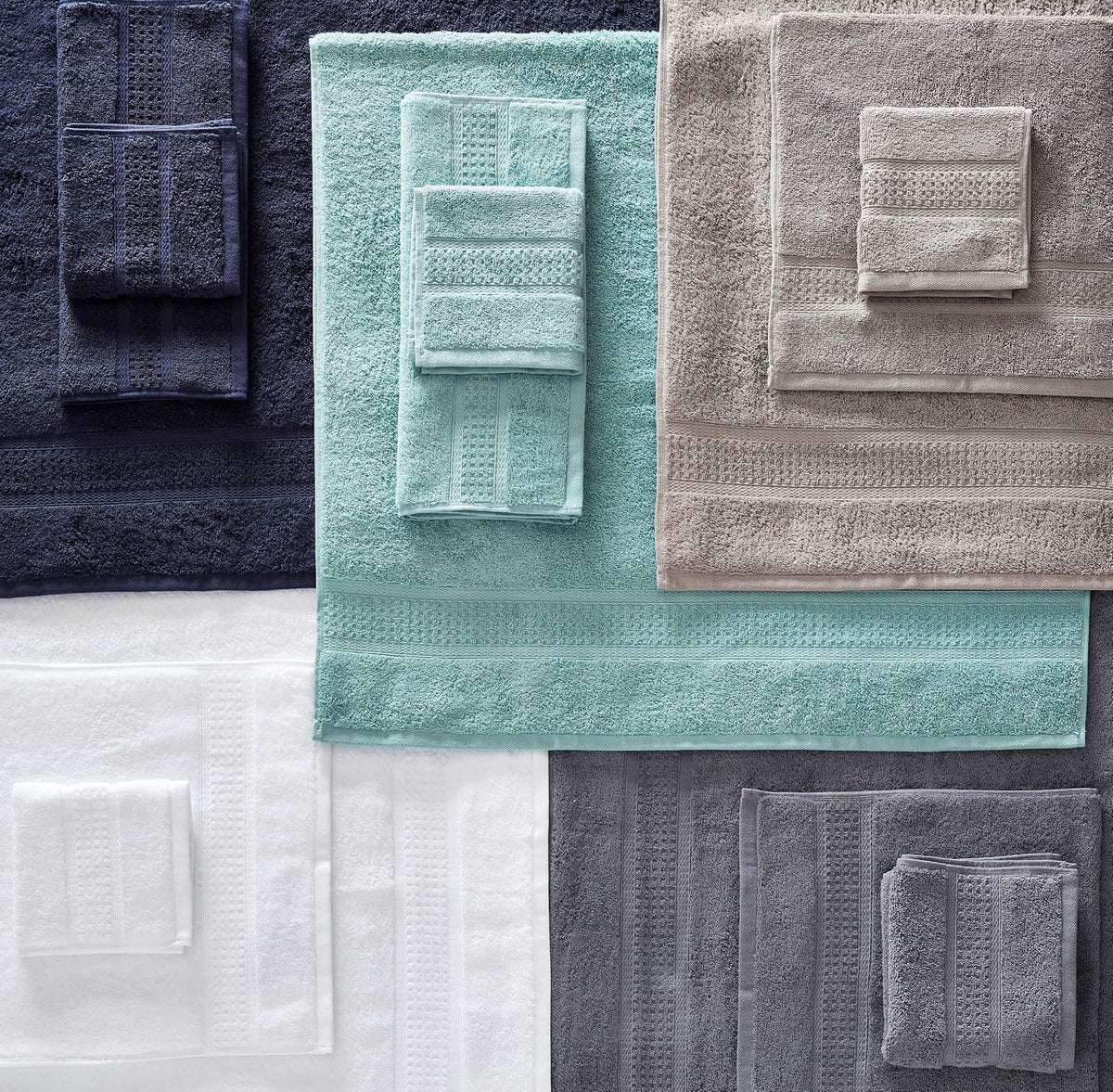 Nautica - Toallas de baño, Resistentes a la decoloración, absorbentes de resaltes, Certificado Oeko-Tex, 6 Piezas