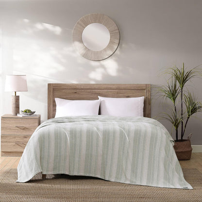 Tommy Bahama - Manta King de algodón Suave, Ropa de Cama Inspirada en la Costa, Esencial para Ropa de Cama (Verde arenoso, King)