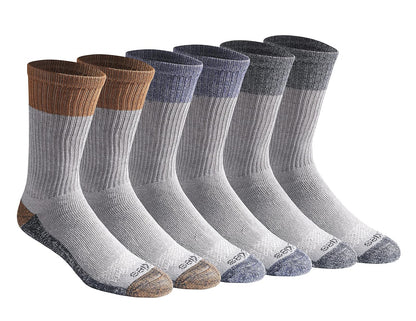 Dickies Calcetines Deportivos para Hombre, Talón y Puntera Reforzados - G - Bloques de colores surtidos (6 pares)