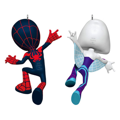 Hallmark - Adornos de Navidad de Recuerdo 2025, Marvel Spidey and His Amazing Friends Spin and Ghost-Spider, Juego de 2, Regalos para fanáticos de Marvel