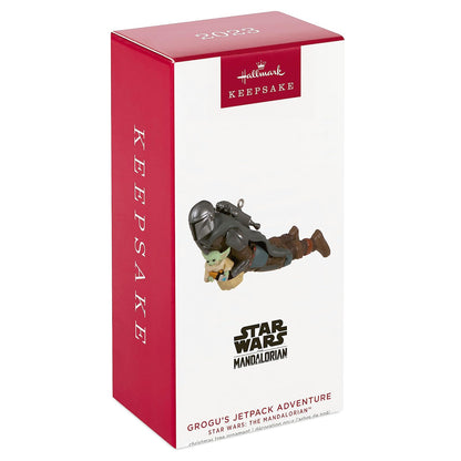 Hallmark - Adorno navideño de Recuerdo 2023, Star Wars: The Mandalorian Grogu's Jetpack Adventure, Regalos para Fans de Star Wars
