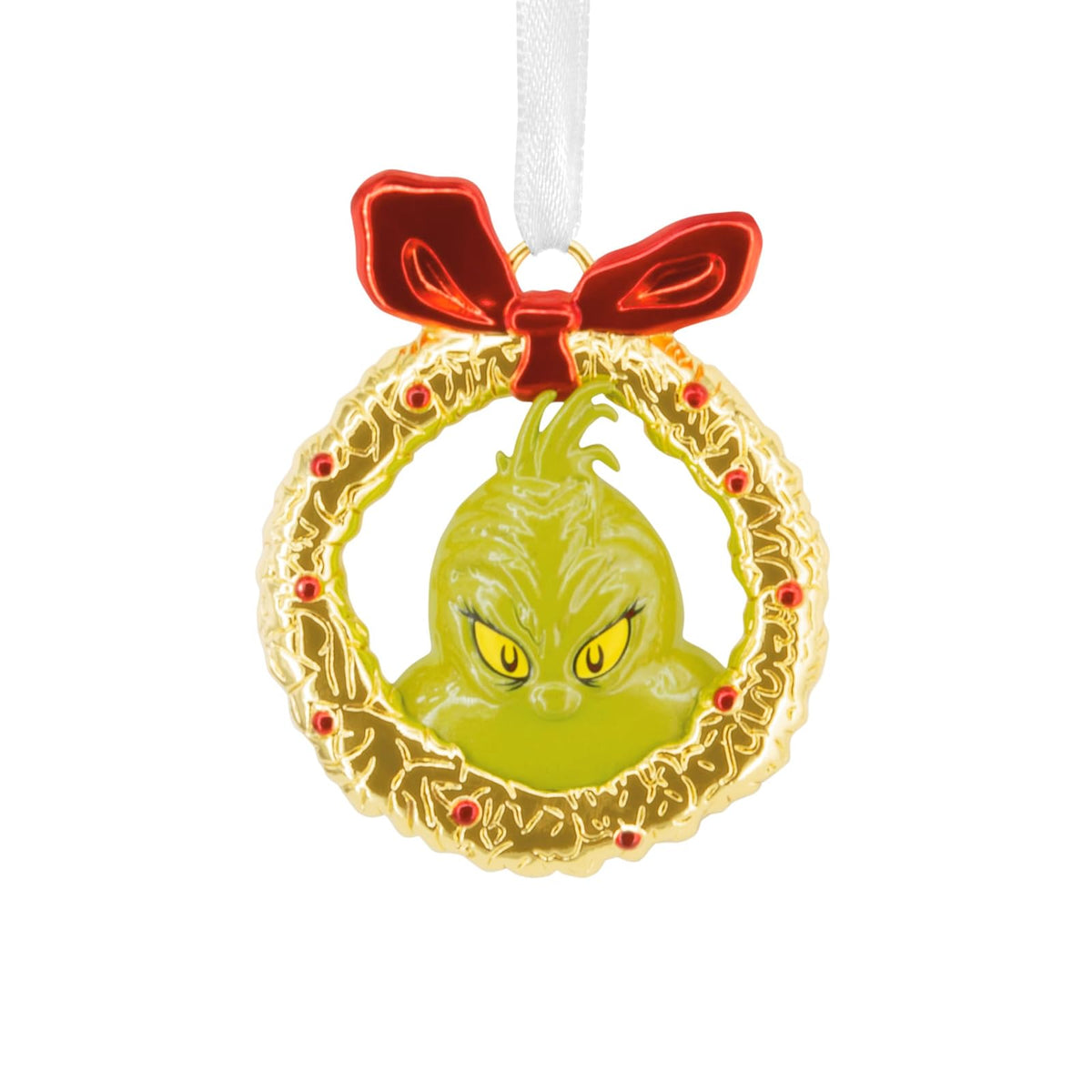 Hallmark Dr. Seuss's How The Grinch robó la Navidad Grinch en Corona de Adorno de Navidad, Metal, Regalos para los fanáticos del Dr. Seuss
