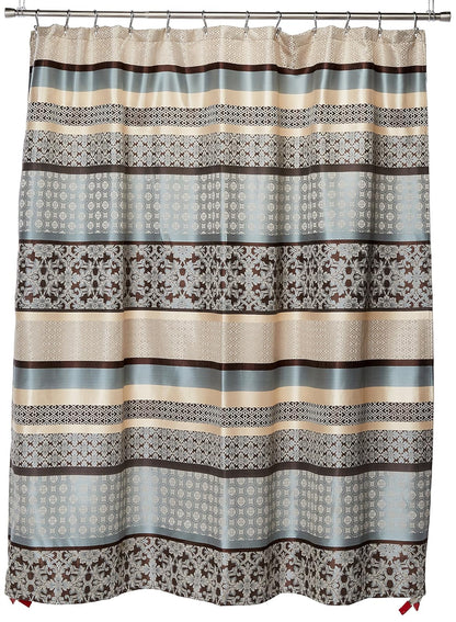 Madison Park Princeton Jacquard - Cortina de Ducha (72 x 72 Pulgadas), Color Azul - Blue - 182.9An x 182.9Al cm (4 Paneles)