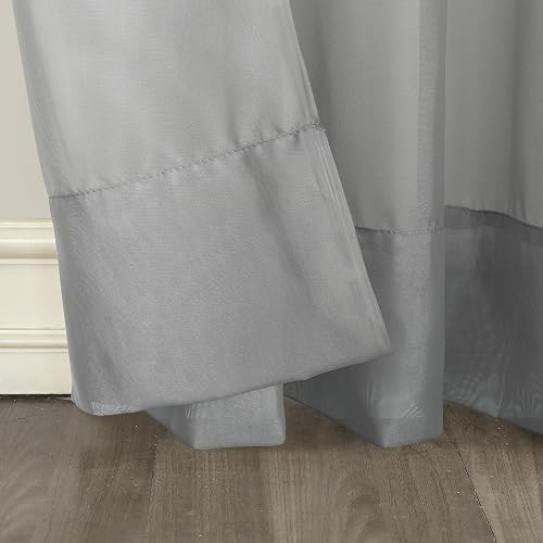 No. 918 - Panel de cortina Emily Sheer Voile con ojales, 59 x 95 pulgadas, gris antracita