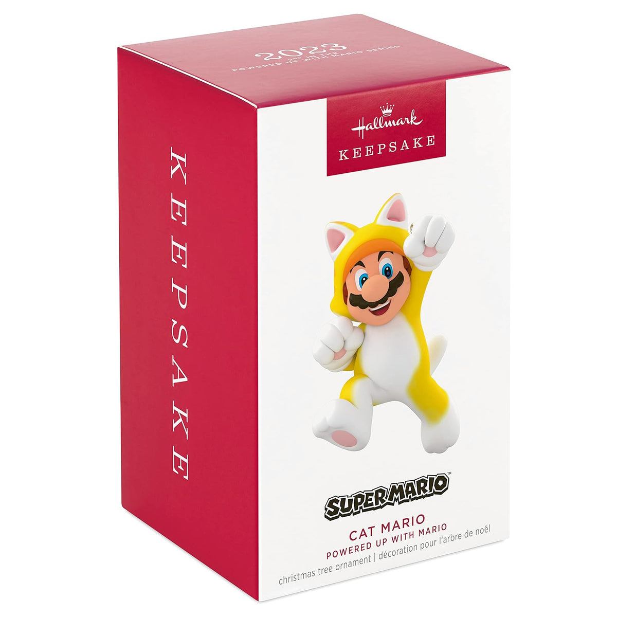 Hallmark - Adorno navideño de Recuerdo 2023, Nintendo Super Mario Powered Up con Mario Cat, Regalos para Jugadores