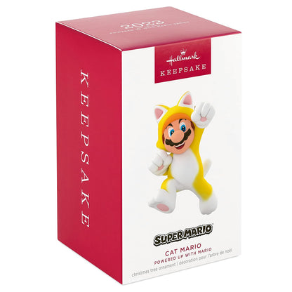 Hallmark - Adorno navideño de Recuerdo 2023, Nintendo Super Mario Powered Up con Mario Cat, Regalos para Jugadores