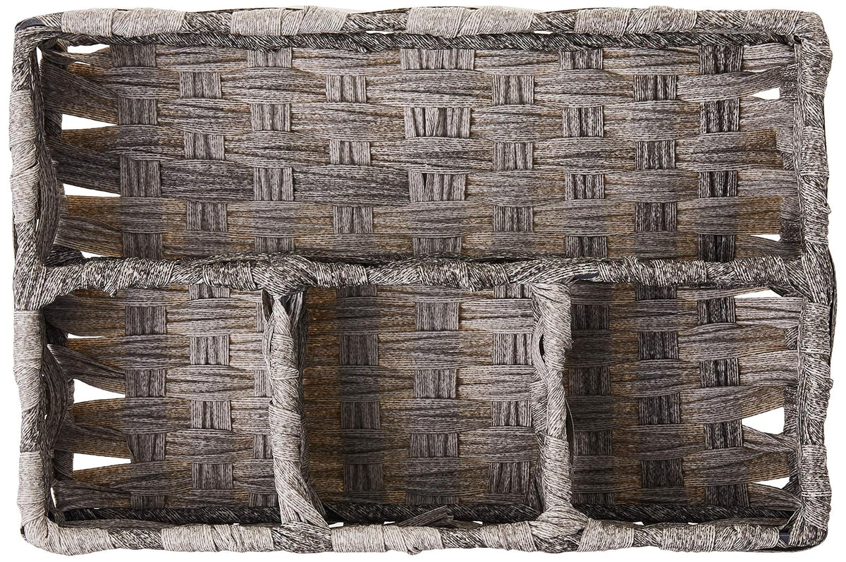 Whitmor Split Rattique 4 Section Tray Gray Wash