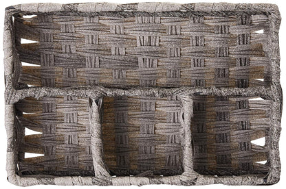 Whitmor Split Rattique 4 Section Tray Gray Wash