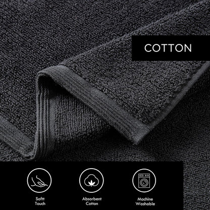Vera Wang - Toallas de baño, Altamente absorbentes y súper Suaves, Esenciales de baño, Certificado Oeko-Tex, (Plisado esculpido, Negro, 6 Piezas)