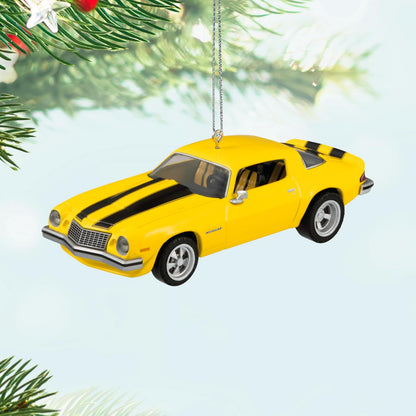 Hallmark - Adorno de Navidad 2025, The Car's The Star Transformers 1976 Chevrolet Camaro Bumblebee, Metal, Regalos de película