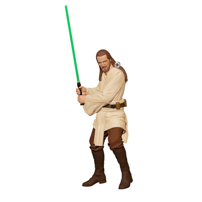 Hallmark - Adorno navideño de Recuerdo 2024, Star Wars: The Phantom Menace 25 Aniversario, Qui-Gon Jinn, Regalos para Fans de Star Wars