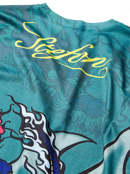 Faux Real Camiseta de Manga Larga para Hombre, Foto-Realista, de Malla
