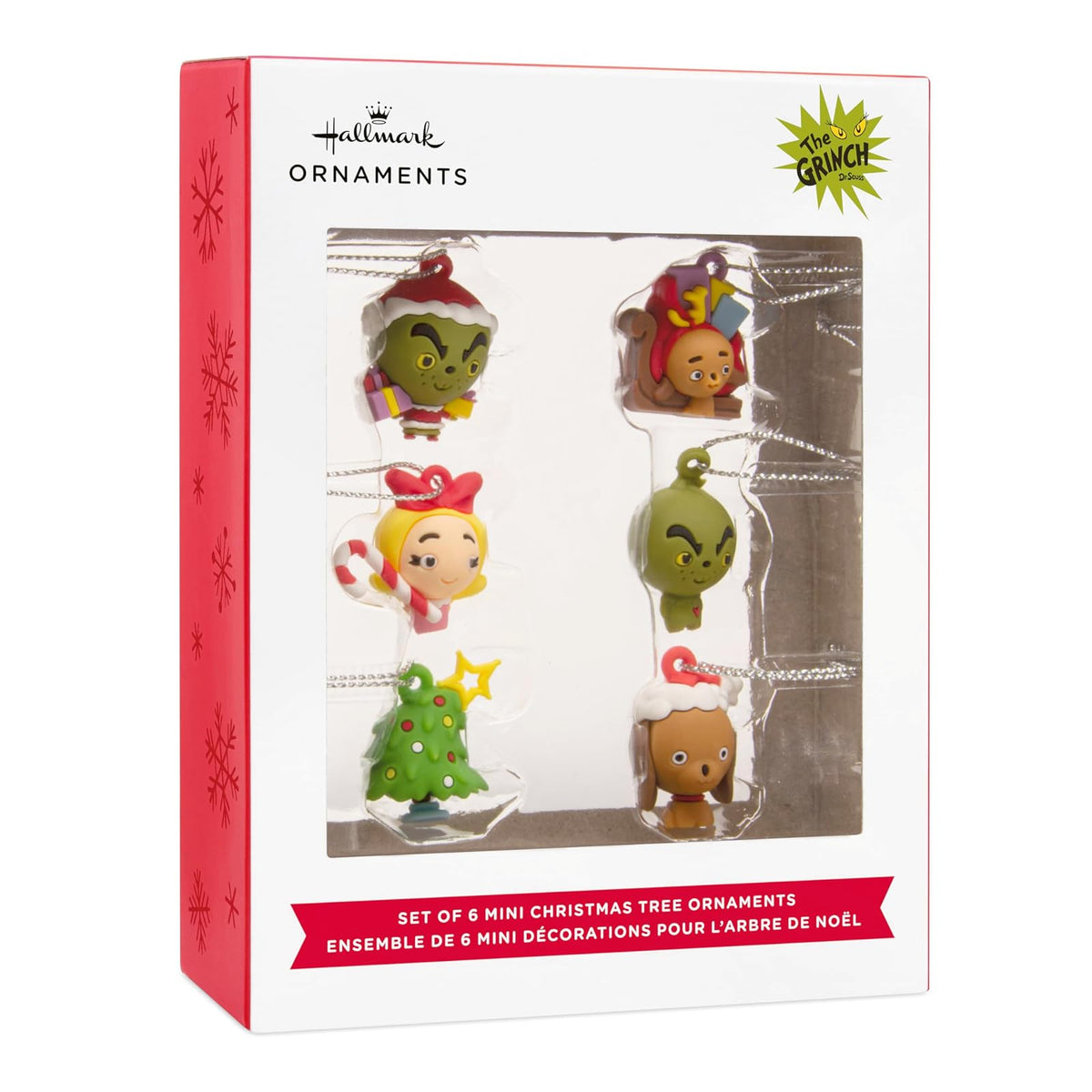 Hallmark Dr. Seuss's How The Grinch robó la Navidad Mini Adornos de Navidad, irrompibles, Juego de 6, Regalos de película de Navidad