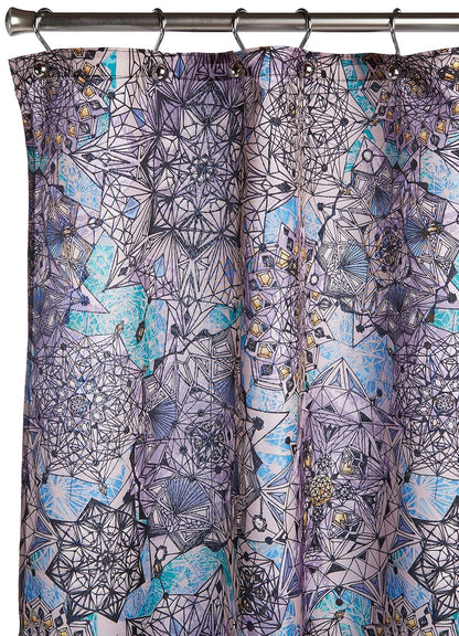 EXCELL Ode to Geode Cortina de Ducha de Tela, 100% poliéster, 177,8 x 183 cm