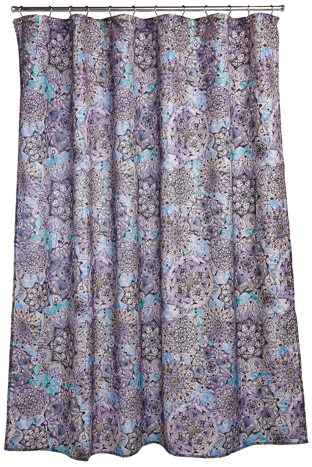 EXCELL Ode to Geode Cortina de Ducha de Tela, 100% poliéster, 177,8 x 183 cm