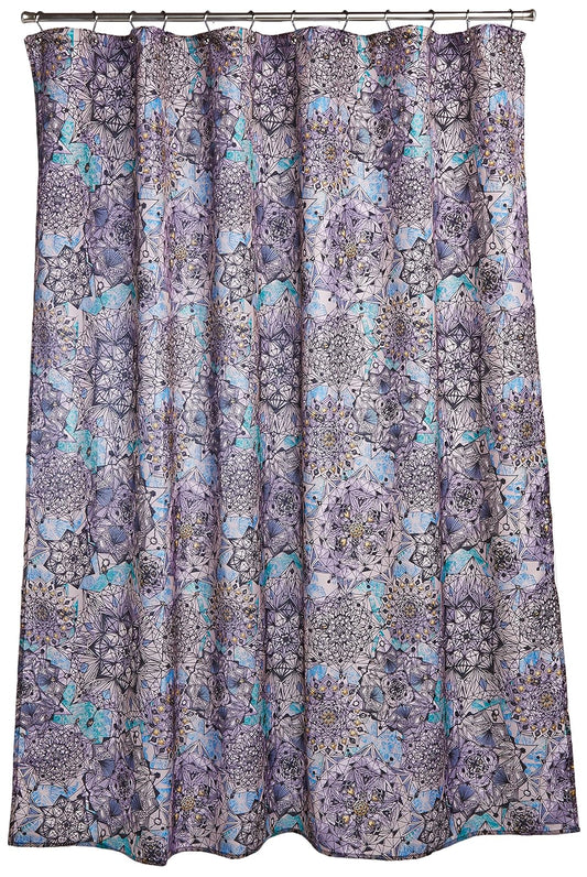 EXCELL Ode to Geode Cortina de Ducha de Tela, 100% poliéster, 177,8 x 183 cm