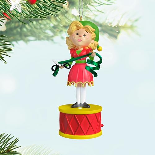 Hallmark - Adorno de Navidad 2025, colección Elf Jovie con luz y Sonido, Regalos de película de Navidad