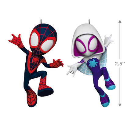 Hallmark - Adornos de Navidad de Recuerdo 2025, Marvel Spidey and His Amazing Friends Spin and Ghost-Spider, Juego de 2, Regalos para fanáticos de Marvel
