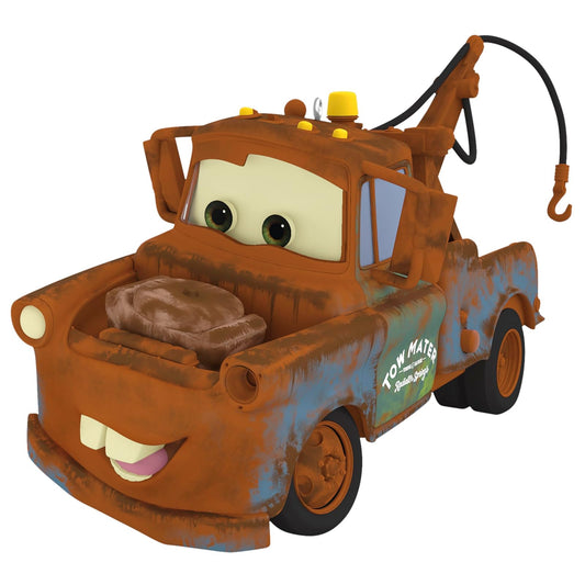 Hallmark - Adorno navideño de Recuerdo 2025, Disney/Pixar Cars 3 Mater con Sonido y Movimiento, Regalos para fanáticos de Disney