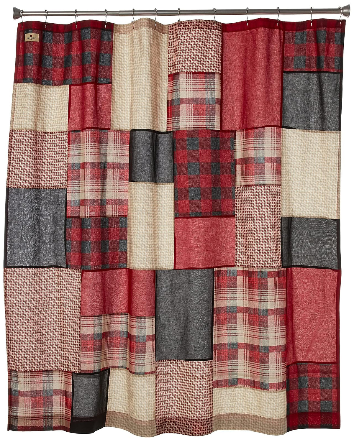 Woolrich Sunset - Cortina de Ducha de algodón para baño, 72 x 72 Pulgadas, Color Rojo