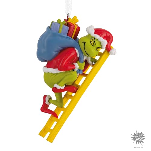 Hallmark Dr. Seuss's How The Grinch robó la Navidad Grinch en Escalera Adorno de Navidad, Regalos de película de Navidad