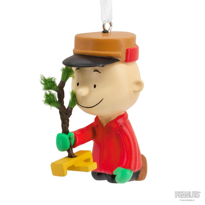 Hallmark Peanuts Charlie Brown con Adorno navideño de árbol, Regalos para Fans de los Cacahuetes