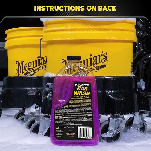 Meguiar's Champú Deep Crystal G10464, Rosa | Jabón espumoso para lavado de automóvil elimina suavemente la suciedad y la suciedad, proporciona manchas resbaladizas para una