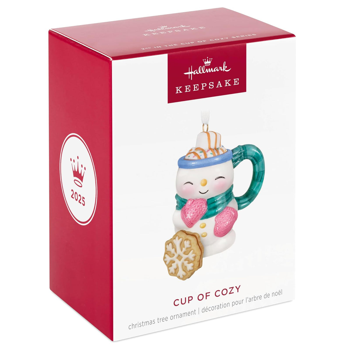 Hallmark - Adorno navideño de Recuerdo 2025, Taza de Porcelana, Regalos para los Amantes de la Navidad