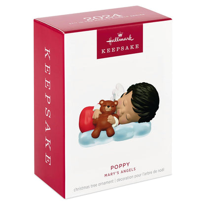 Hallmark - Adorno navideño de Recuerdo 2024, Amapola de los ángeles de María, Regalos para coleccionistas de ángeles