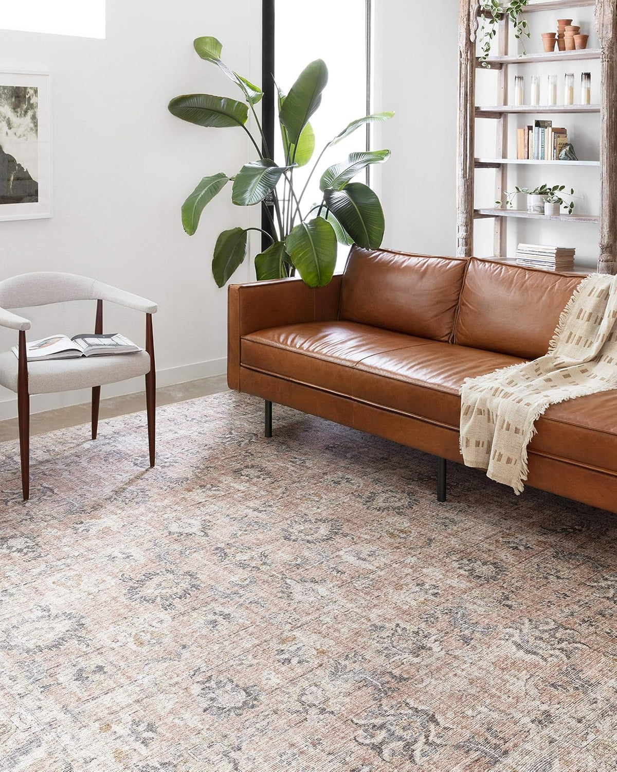 Loloi Rugs Skye - Alfombra Decorativa Estilo Vintage - Blush - Grey - 3'9" x 2'3" (Rectangular)