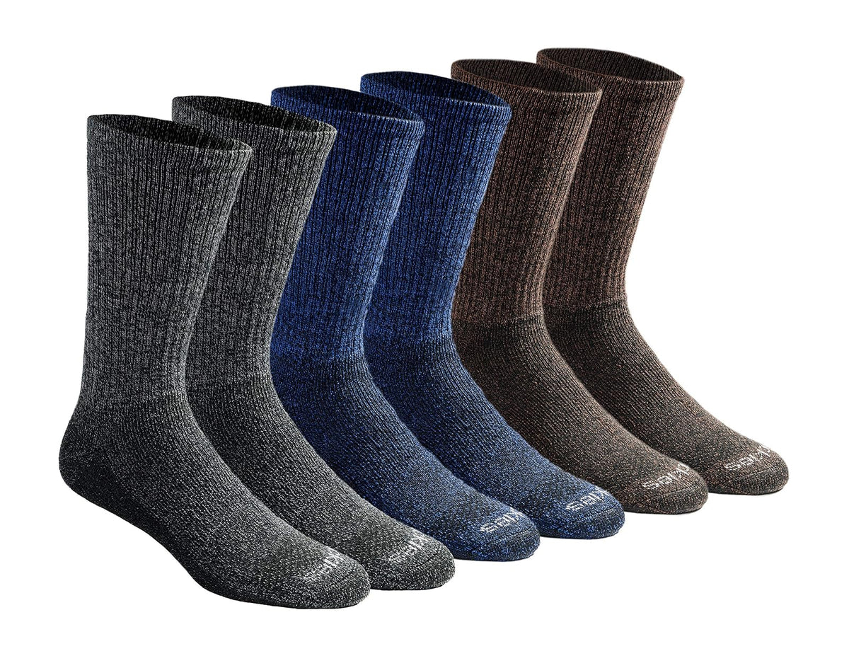 Dickies Calcetines Deportivos para Hombre, Talón y Puntera Reforzados - XL - Gris - Azul - café (6 Pares)