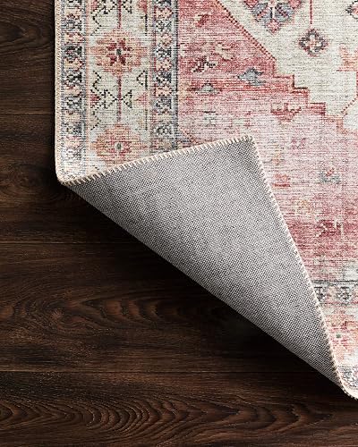 Loloi II Skye Collection SKY-02 Ivory/Berry 5'-0" x 7'-6" Area Rug