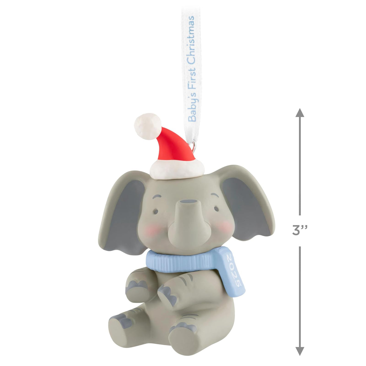 Hallmark - Adorno navideño de Recuerdo 2025, el Primer Elefante navideño para bebé niño 2025
