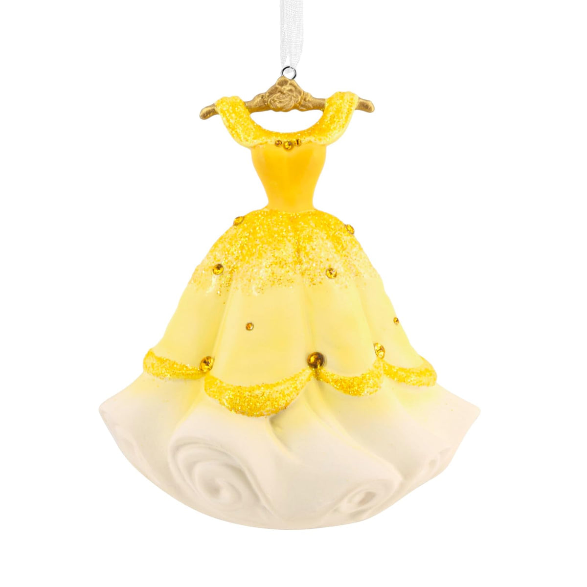 Hallmark - Vestido de Navidad de Princesa Bella de Disney, cerámica, Regalos para los fanáticos de Disney