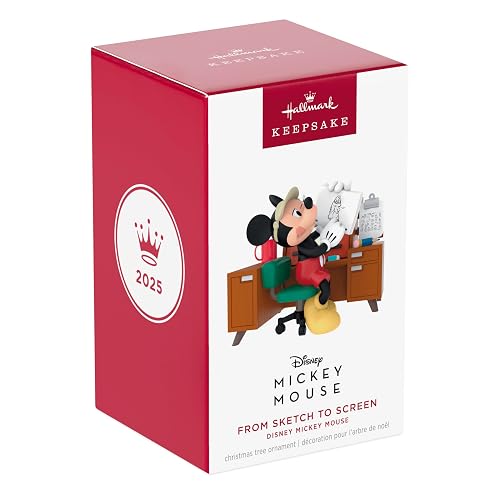 Hallmark - Adorno navideño de Recuerdo 2025, Disney Mickey Mouse de Sketch to Screen, Regalos para Fans de Disney