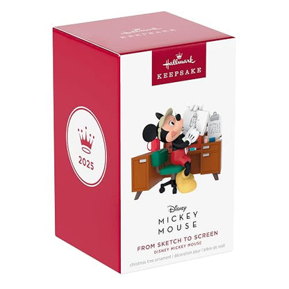 Hallmark - Adorno navideño de Recuerdo 2025, Disney Mickey Mouse de Sketch to Screen, Regalos para Fans de Disney